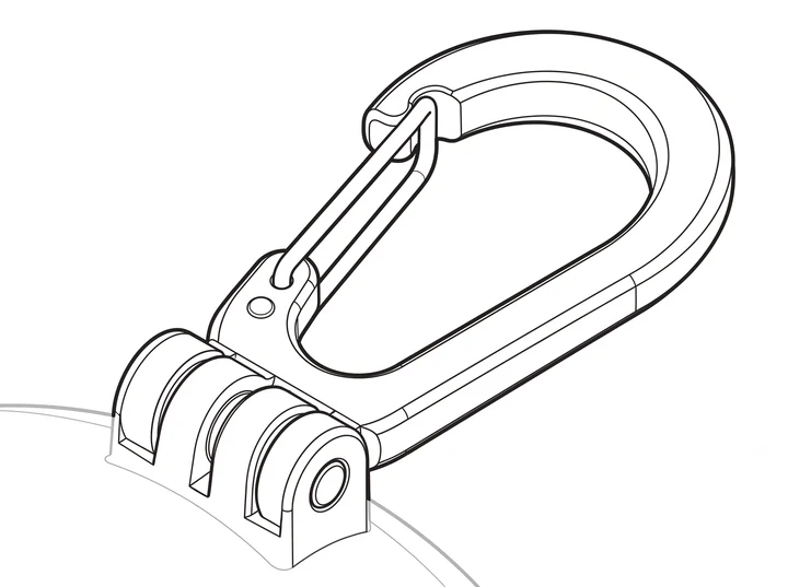 Close-up of part 02, Fold-flat clip